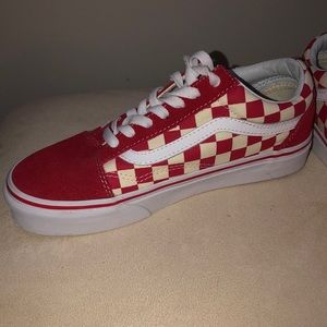 red checkered vans size 4